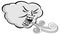 Angry Cloud Blowing Wind Cartoon