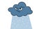 Angry cloud rain weather element cartoon Minimalism