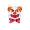 Angry clown circus monster face cartoon evil freak