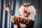 Angry clown with guitar