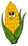 Angry corn, illustration, vector