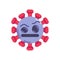 Angry coronavirus emoticon flat icon