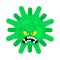 Angry Coronavirus molecule. Evil virus. Epidemic concept illustration