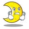 Angry crescent moon character cartoon