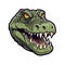 Angry Crocodile Face Sticker On Isolated Tansparent Background, Png, Logo. Generative AI