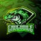 Angry crocodile mascot esport logo design.