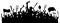 Angry crowd of people. Mass riots. Protest revolution silhouette vector