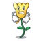 Angry daffodil flower mascot cartoon