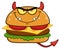 Angry Devil Burger Cartoon Mascot Character