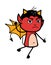 Angry Devil Cartoon with one hand raised