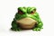 Angry, disgruntled frog on a white background. ai generative
