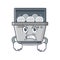 Angry dishwasher machine with the character shape