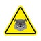 Angry Dog Warning sign yellow. Bulldog Hazard attention symbol.