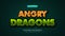 angry dragons cartoon 3d text style effect