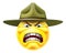 Angry Drill Sergeant Emoticon Cartoon Face