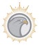 Angry eagle mascot. Label. Logotype.