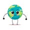angry earth character cartoon mascot globe personage say no plastic climate change global warming save planet concept