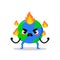 angry earth cute mascot illustration. burning mascot vector illustration