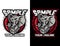 angry elephant showing his arnholding a soccer ball modern animal mascot emblem for esport logo and t-shirt illustration