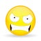 Angry emoji. Emotion of anger. Swearing emoticon. Cartoon style. Vector illustration smile icon.