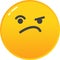 Angry emoji mad face smiley vector icon