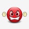 Angry emoticon, emoji, smiley - vector illustration