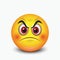 Angry emoticon - emoji - vector illustration