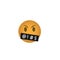 Angry emoticon face with black tape