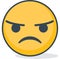 Angry emoticon. Isolated emoticon.