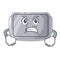 Angry empty baking tray close with character