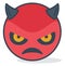 angry evil emoticon. Isolated emoticon.