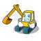 Angry excavator mascot cartoon style