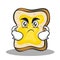 Angry face bread character cartoon