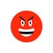 Angry face Emoji icon. Funny Emoticon circle symbol. Angry, devil and Sarcastic Face. For mobile keyboard app, messenger