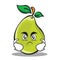 Angry face pear character cartoon