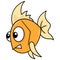 Angry faced goldfish, doodle icon drawing