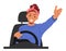 Angry Female Character In The Car. Agitated Woman In Auto, Yelling And Arguing While Driving, Displaying Signs Of Anger