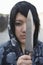 Angry Female Criminal Holding Knife