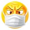 Angry Female Emoticon Emoji PPE Medical Mask Icon