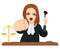 Angry Female Judge Pointing Finger