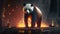 angry fire panda 3d art