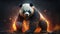 angry fire panda 3d art