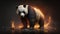 angry fire panda 3d art