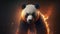 angry fire panda 3d art