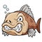 Angry fish cartoon