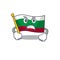 Angry flag bulgaria in the cartoon shape