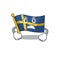 Angry flag sweden with the mascot shape