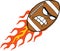 Angry Flaming American Football Ball Cartoon Character