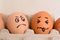 Angry and frightened face eggs