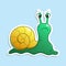 Angry frowned snail, vector sticker